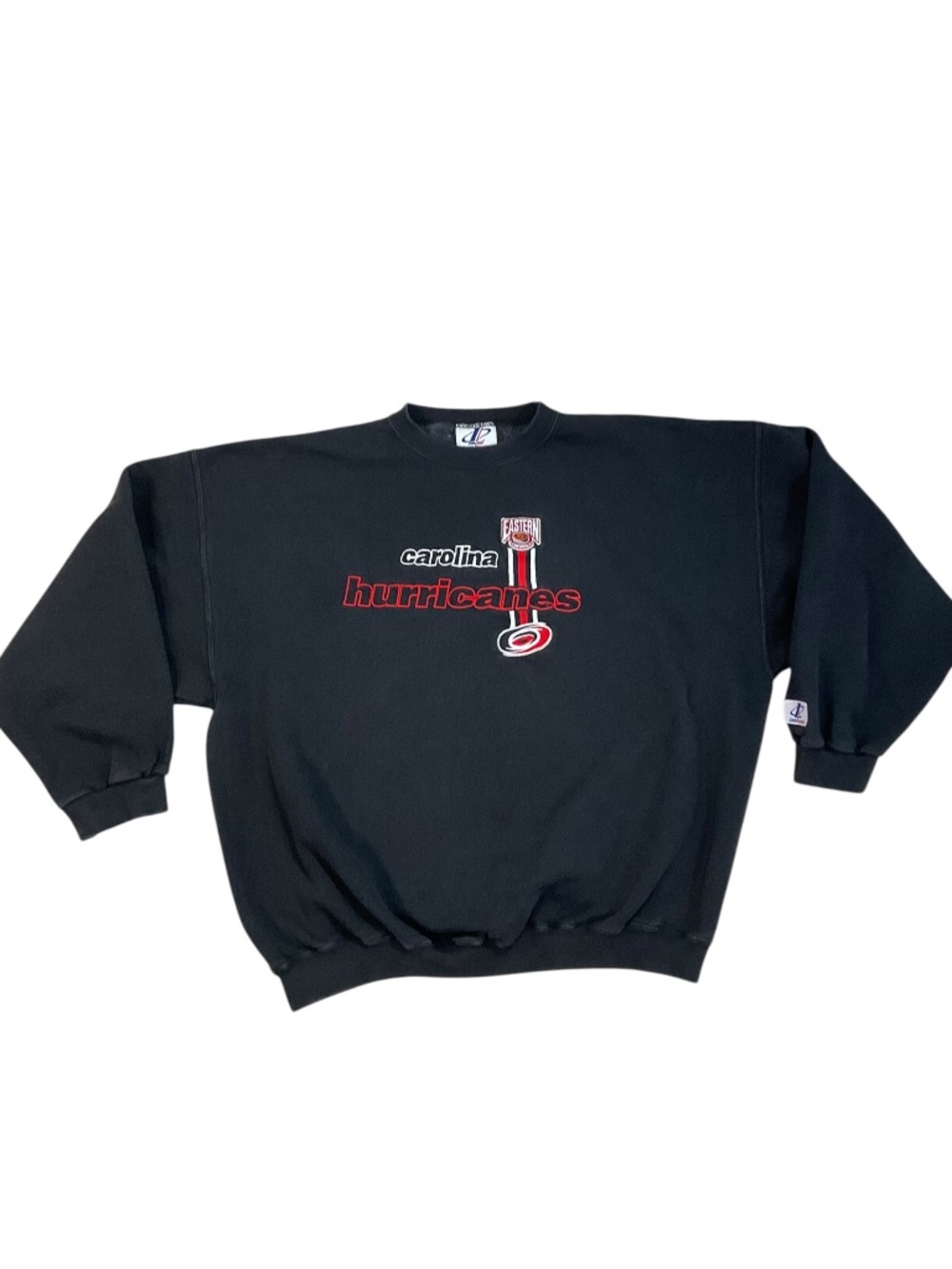 Vintage Carolina Hurricanes Logo Athletic NHL Crewneck Sweatshirt Black XXL